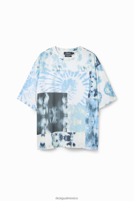 Desigual hombres camiseta con patchwork y efecto tie-dye VZ26R01516 ropa