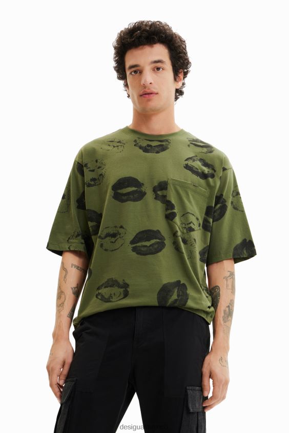 Desigual hombres camiseta de labios VZ26R01546 ropa