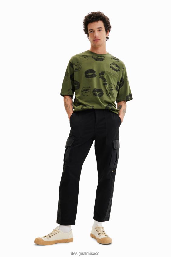 Desigual hombres camiseta de labios VZ26R01546 ropa