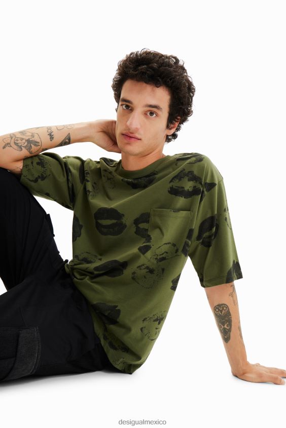 Desigual hombres camiseta de labios VZ26R01546 ropa