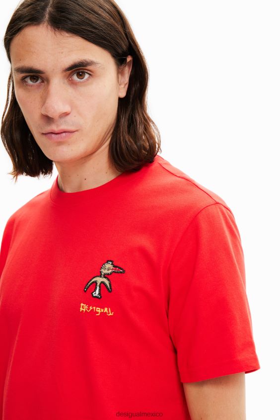 Desigual hombres camiseta de manga corta con diseño de pájaro VZ26R01527 ropa