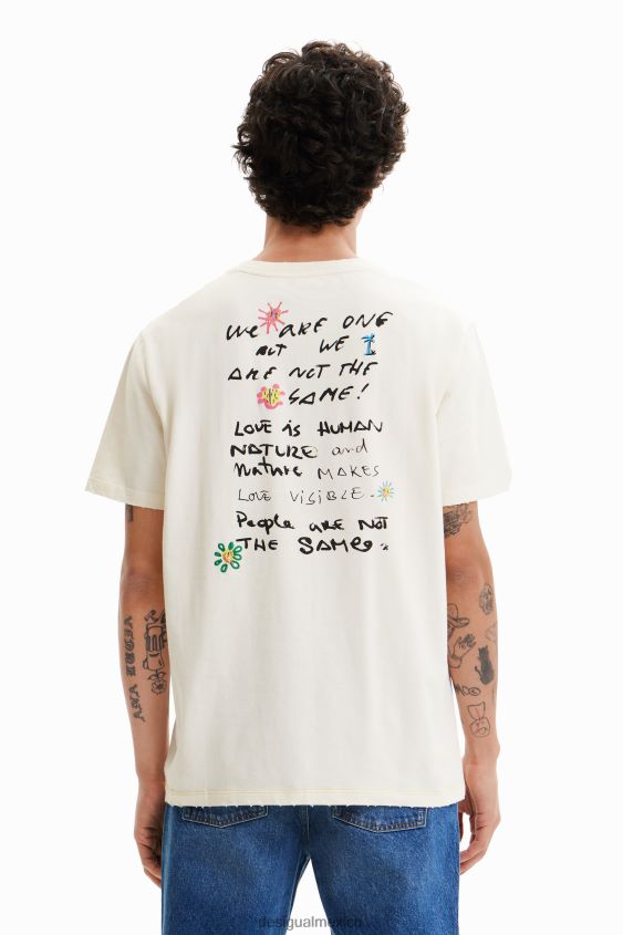 Desigual hombres camiseta de manga corta con diseño de sol VZ26R01520 ropa