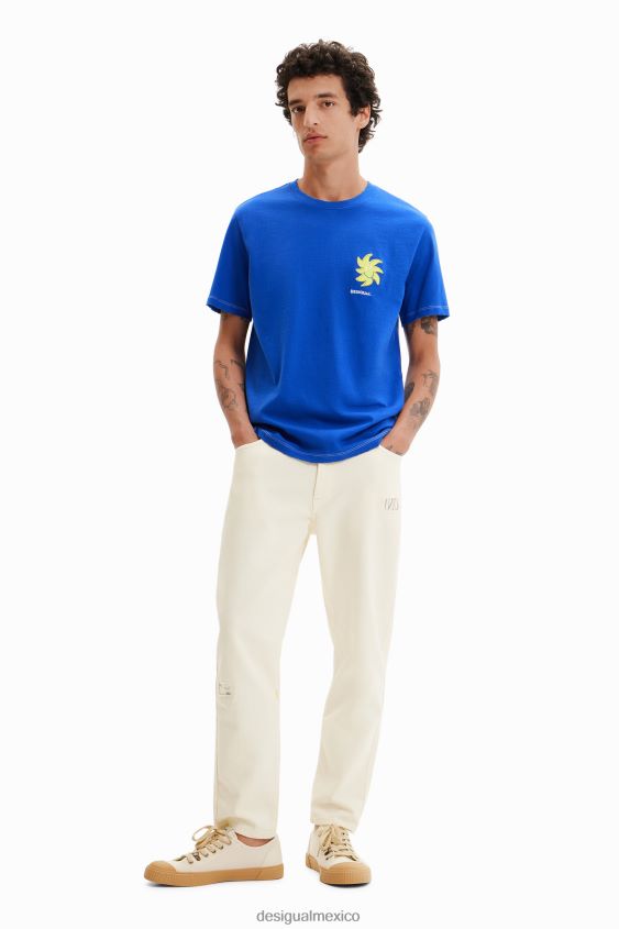 Desigual hombres camiseta de manga corta con diseño de sol VZ26R01573 ropa