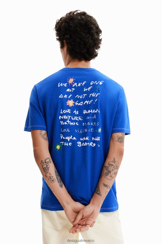 Desigual hombres camiseta de manga corta con diseño de sol VZ26R01573 ropa