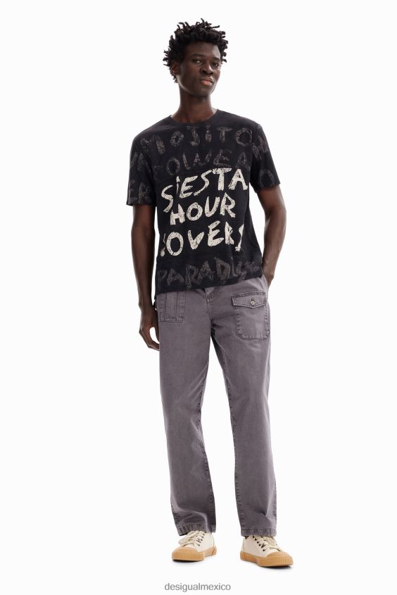 Desigual hombres camiseta de manga corta con mojitos VZ26R01652 ropa
