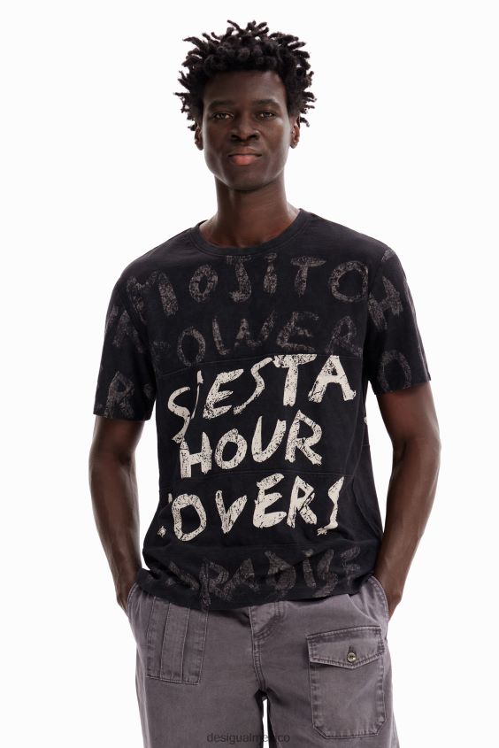 Desigual hombres camiseta de manga corta con mojitos VZ26R01652 ropa