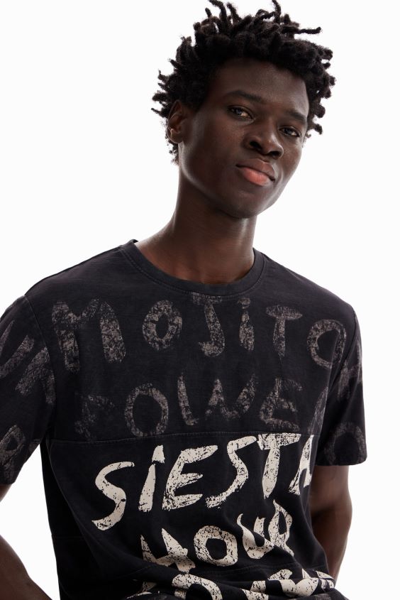 Desigual hombres camiseta de manga corta con mojitos VZ26R01652 ropa