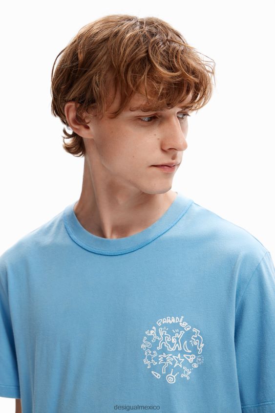 Desigual hombres camiseta de manga corta paraíso VZ26R01561 ropa