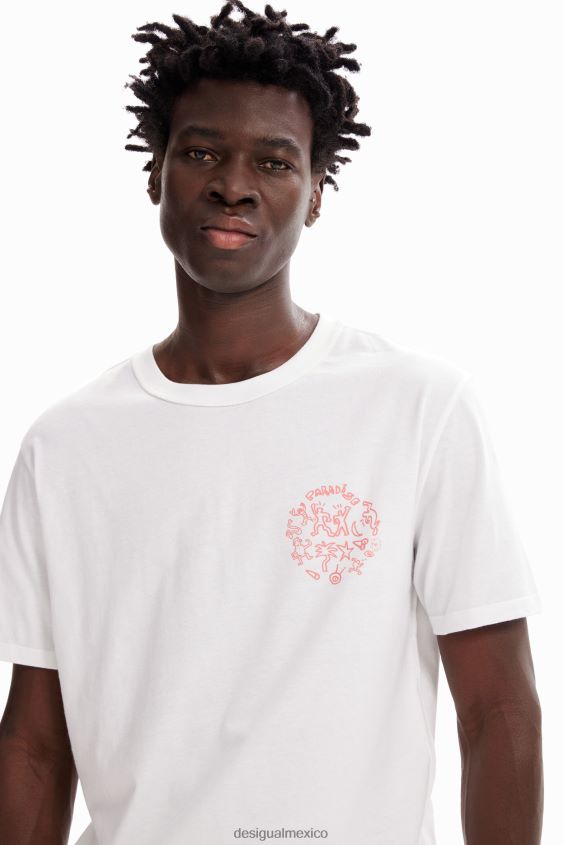 Desigual hombres camiseta de manga corta paraíso VZ26R01655 ropa