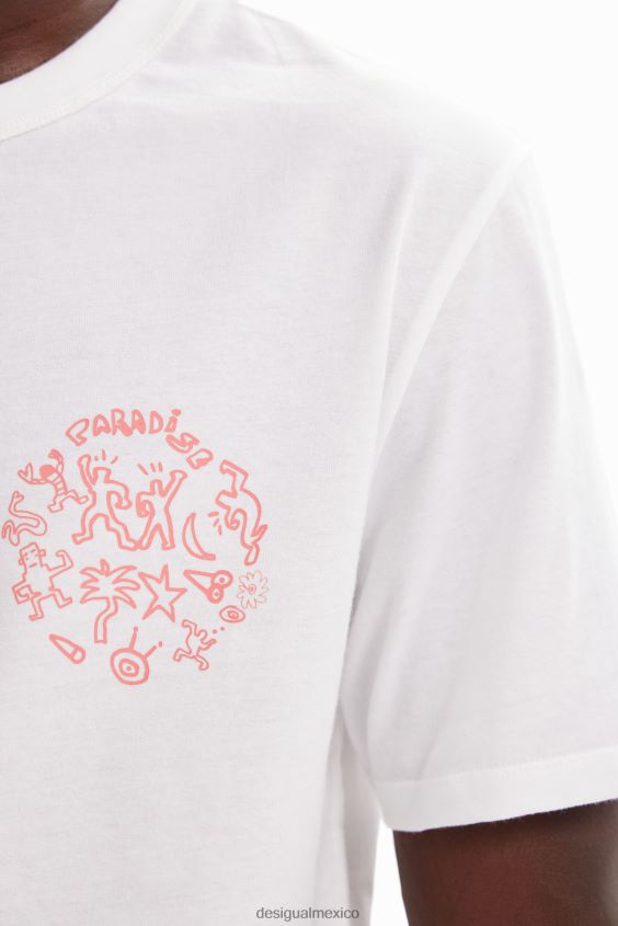 Desigual hombres camiseta de manga corta paraíso VZ26R01655 ropa