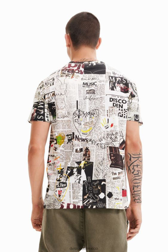 Desigual hombres camiseta de periódico VZ26R01683 ropa