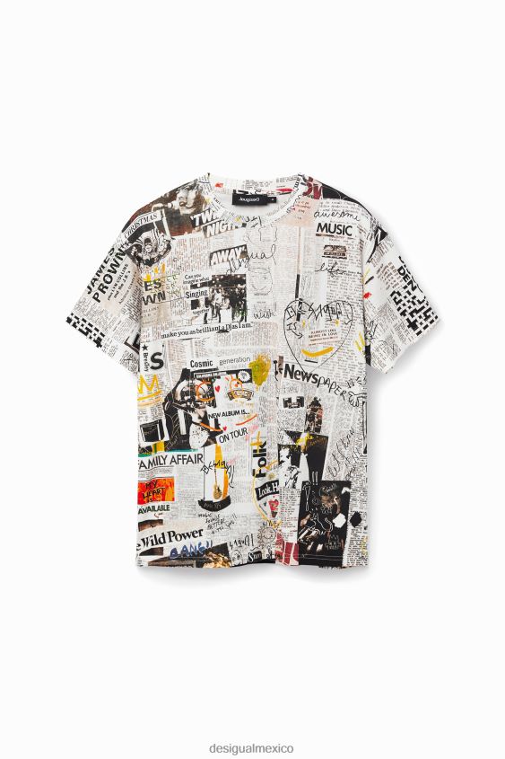 Desigual hombres camiseta de periódico VZ26R01683 ropa