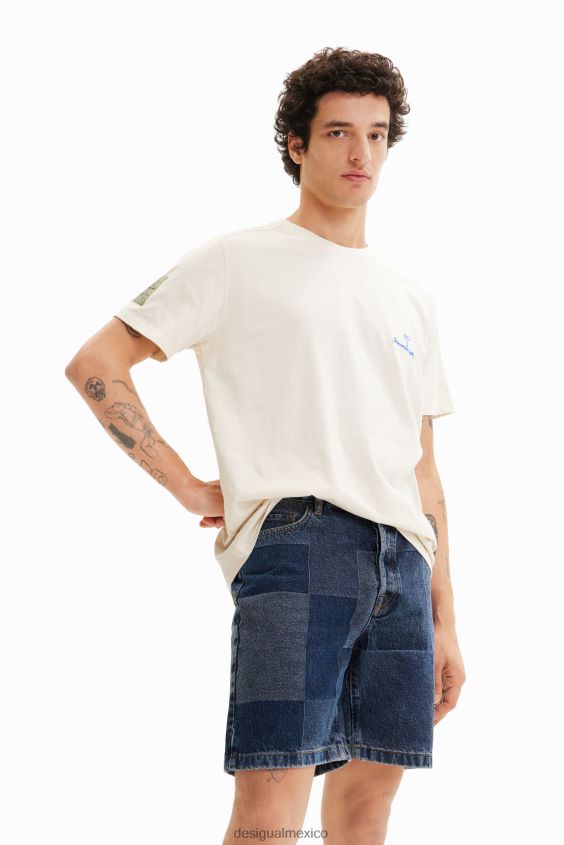 Desigual hombres camiseta lisa bordada VZ26R01646 ropa