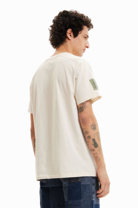 Desigual hombres camiseta lisa bordada VZ26R01646 ropa
