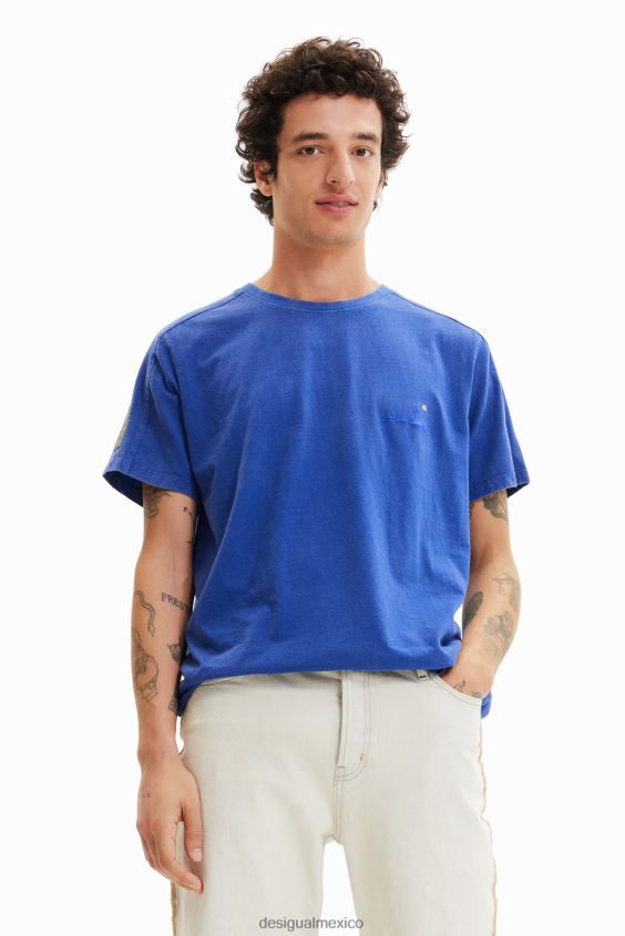 Desigual hombres camiseta lisa bordada VZ26R01690 ropa