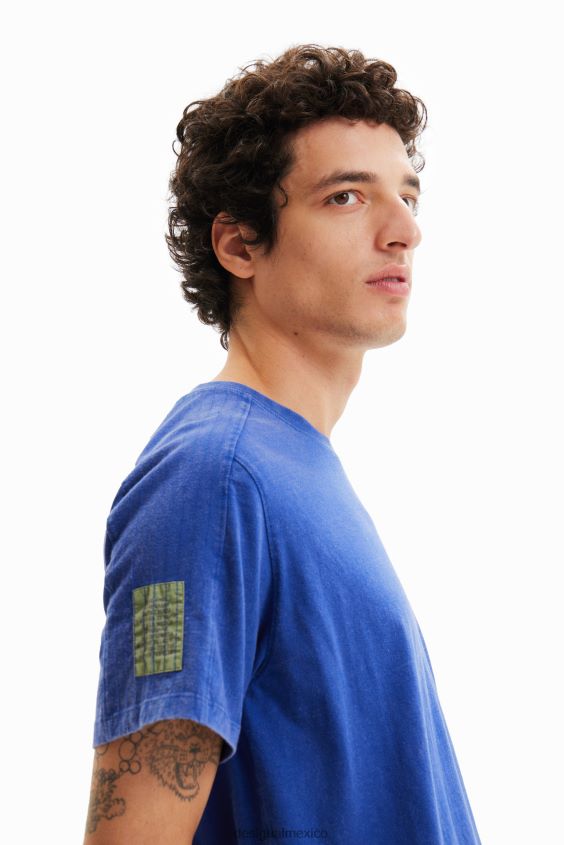 Desigual hombres camiseta lisa bordada VZ26R01690 ropa