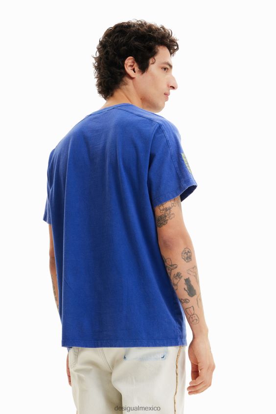 Desigual hombres camiseta lisa bordada VZ26R01690 ropa