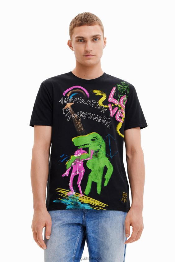 Desigual hombres camiseta manga corta dinosaurio VZ26R01675 ropa