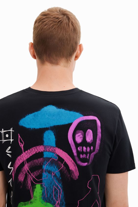 Desigual hombres camiseta manga corta dinosaurio VZ26R01675 ropa