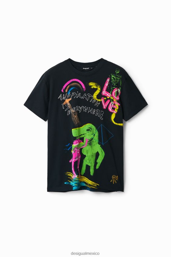 Desigual hombres camiseta manga corta dinosaurio VZ26R01675 ropa