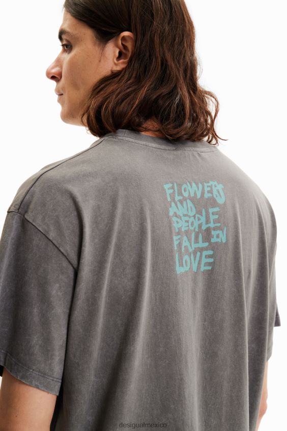 Desigual hombres camiseta oversize con flores VZ26R01656 ropa
