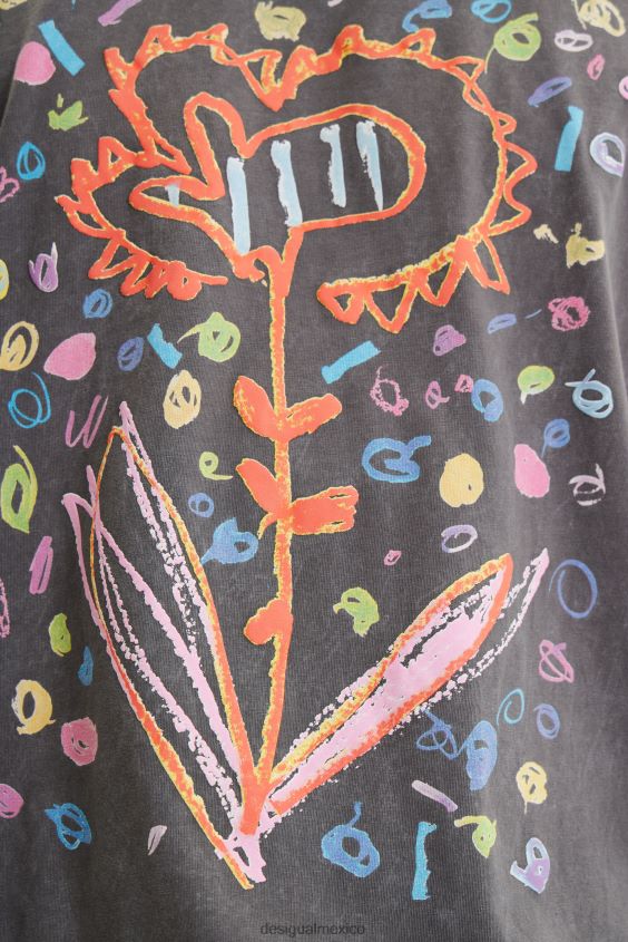 Desigual hombres camiseta oversize con flores VZ26R01656 ropa