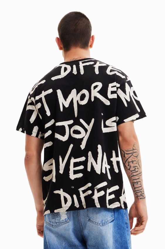 Desigual hombres camiseta oversize con palabras VZ26R01676 ropa