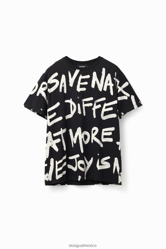 Desigual hombres camiseta oversize con palabras VZ26R01676 ropa