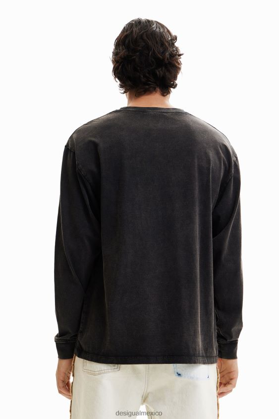 Desigual hombres camiseta oversize de manga larga VZ26R01542 ropa