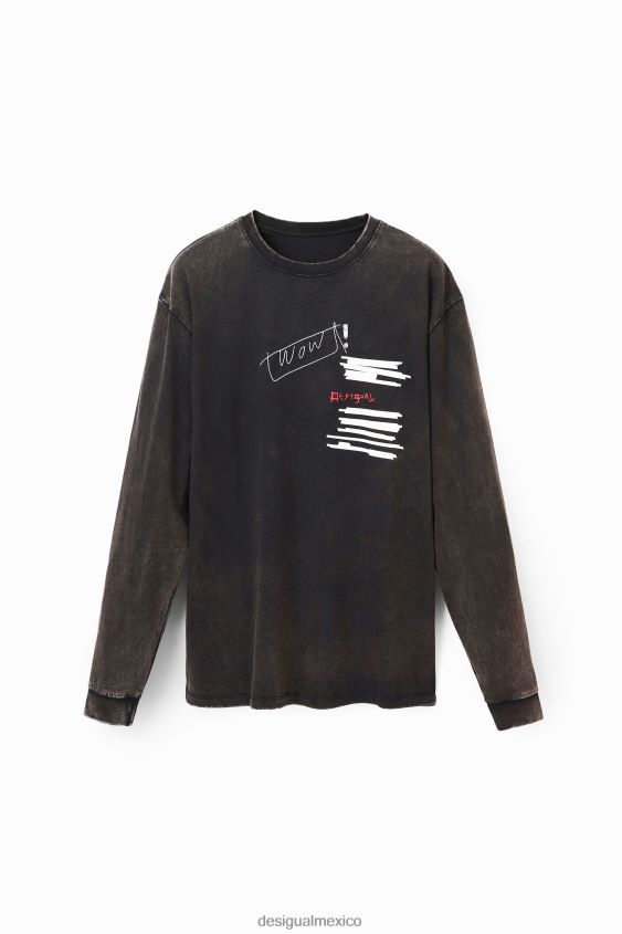 Desigual hombres camiseta oversize de manga larga VZ26R01542 ropa