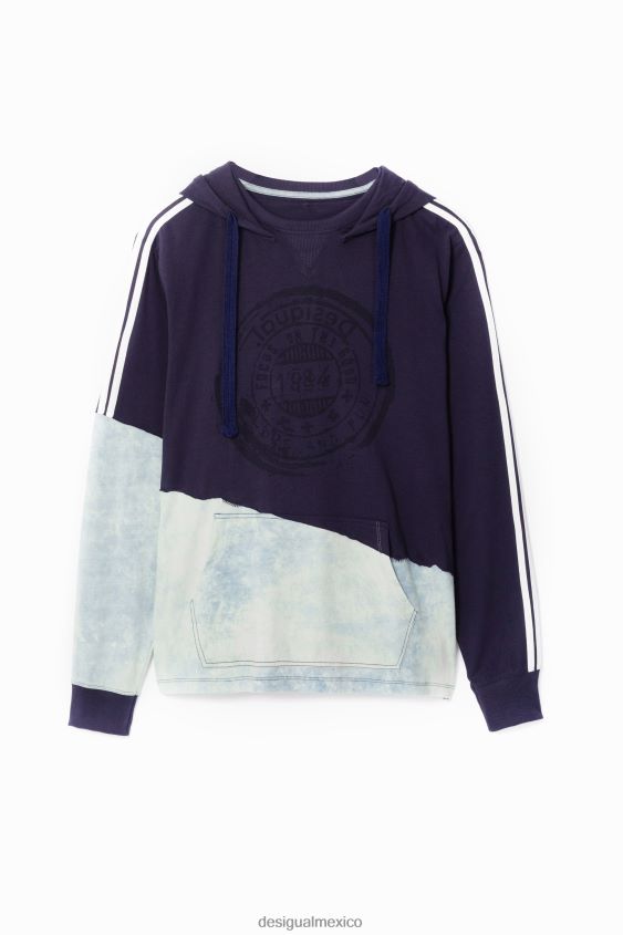 Desigual hombres capucha de camiseta híbrida VZ26R01563 ropa