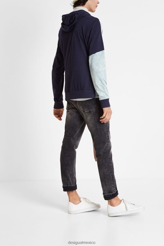 Desigual hombres capucha de camiseta híbrida VZ26R01563 ropa