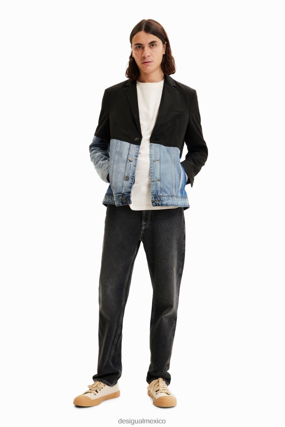 Desigual hombres blazer de mezclilla bimateria VZ26R01696 ropa