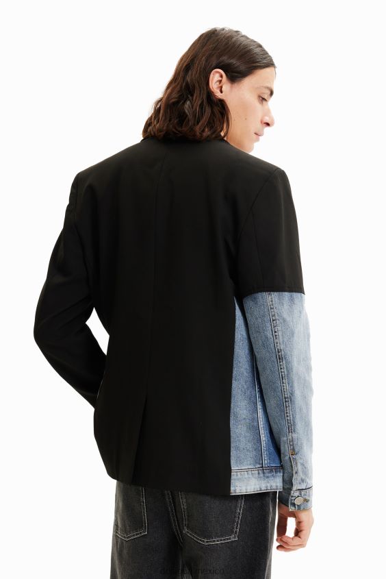 Desigual hombres blazer de mezclilla bimateria VZ26R01696 ropa
