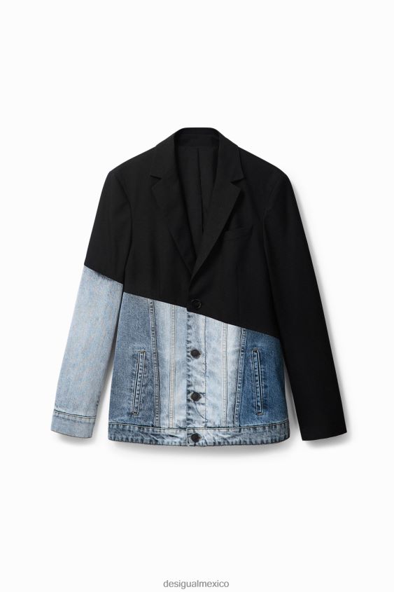 Desigual hombres blazer de mezclilla bimateria VZ26R01696 ropa