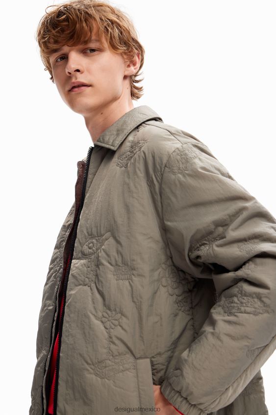 Desigual hombres chaqueta acolchada bordada VZ26R01632 ropa