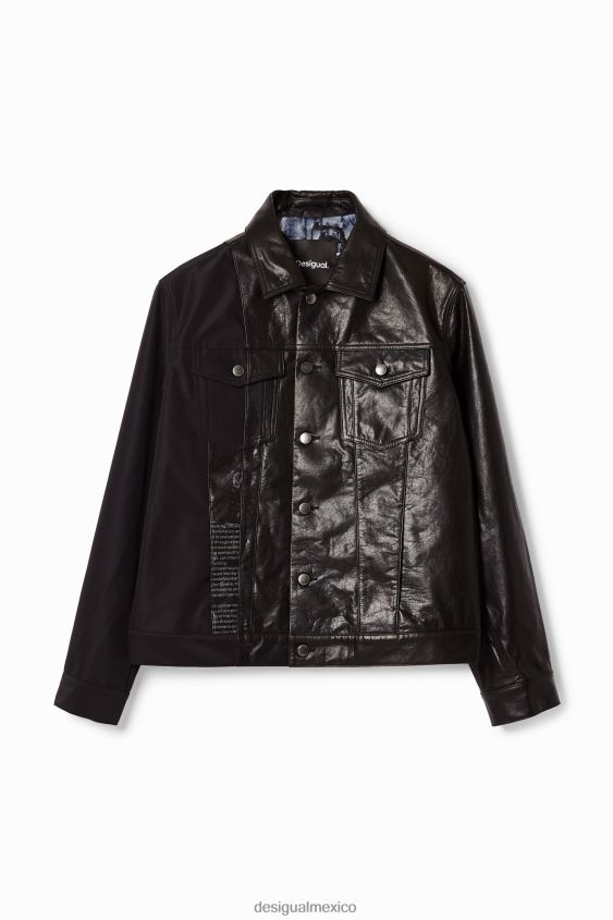 Desigual hombres chaqueta de camionero de cuero VZ26R01587 ropa