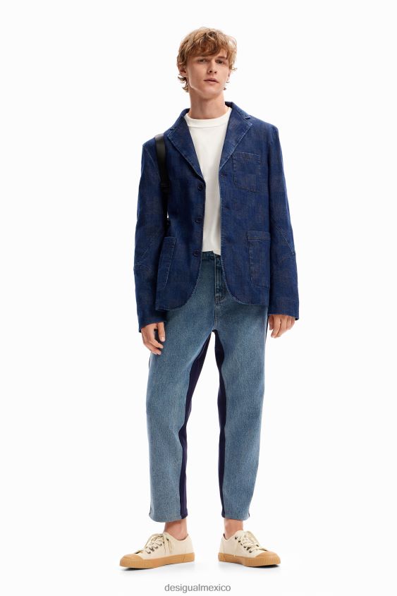 Desigual hombres chaqueta vaquera a cuadros VZ26R01602 ropa