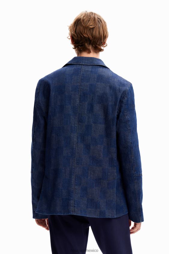 Desigual hombres chaqueta vaquera a cuadros VZ26R01602 ropa