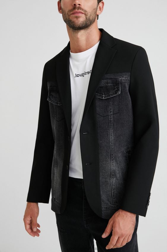 Desigual hombres chaqueta vaquera híbrida VZ26R01642 ropa