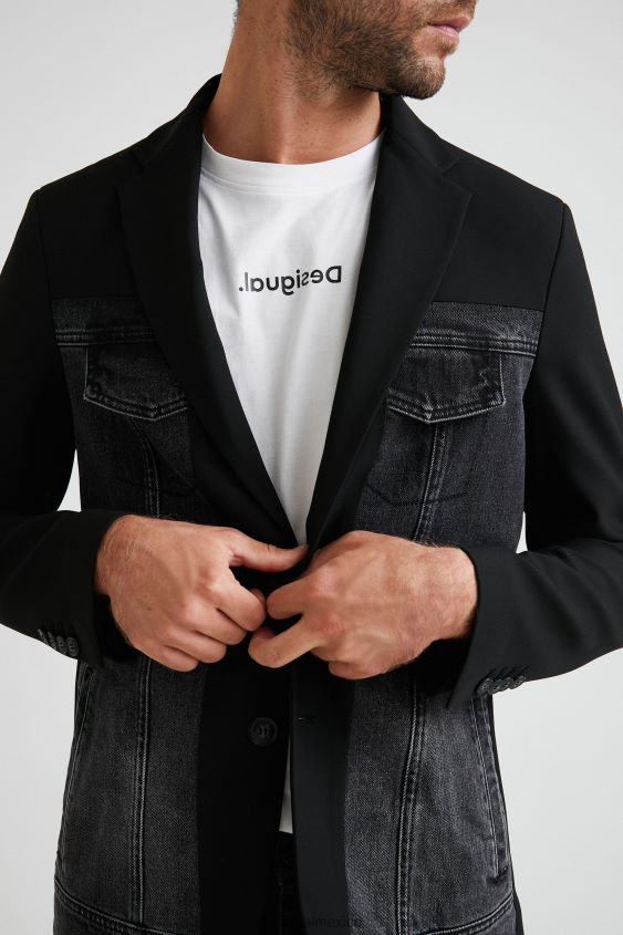 Desigual hombres chaqueta vaquera híbrida VZ26R01642 ropa