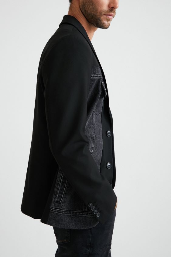 Desigual hombres chaqueta vaquera híbrida VZ26R01642 ropa