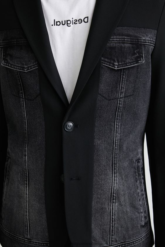 Desigual hombres chaqueta vaquera híbrida VZ26R01642 ropa
