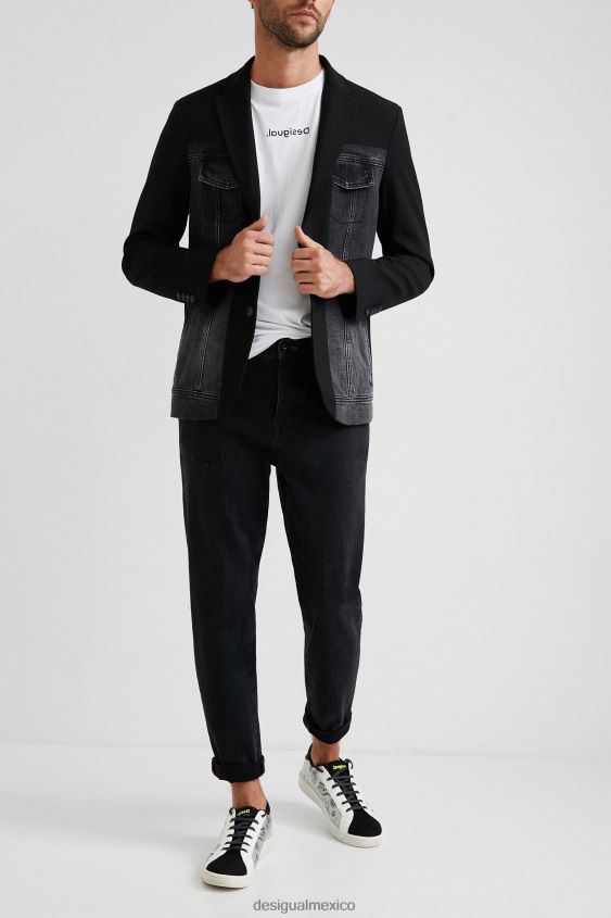 Desigual hombres chaqueta vaquera híbrida VZ26R01642 ropa