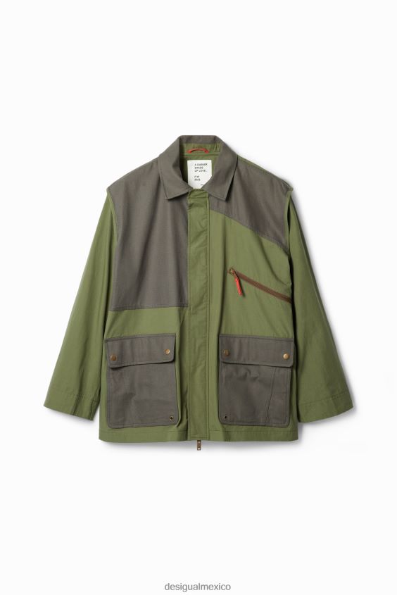 Desigual hombres parka con bolsillos combinados VZ26R01609 ropa