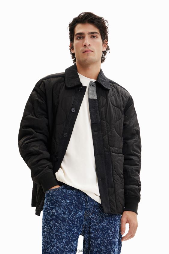 Desigual hombres sobrecamisa acolchada con patchwork VZ26R01547 ropa