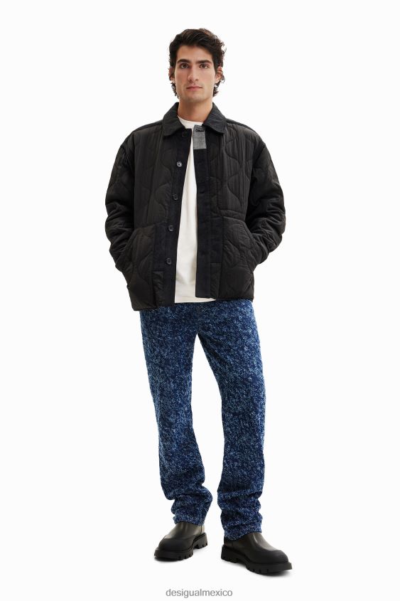 Desigual hombres sobrecamisa acolchada con patchwork VZ26R01547 ropa