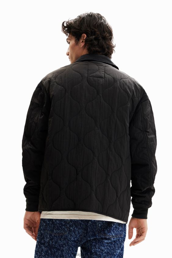 Desigual hombres sobrecamisa acolchada con patchwork VZ26R01547 ropa