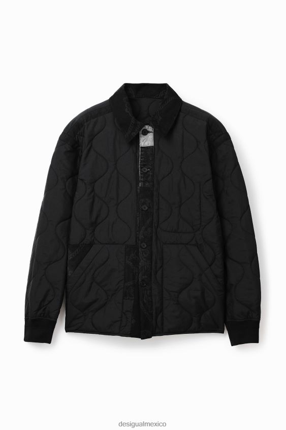 Desigual hombres sobrecamisa acolchada con patchwork VZ26R01547 ropa