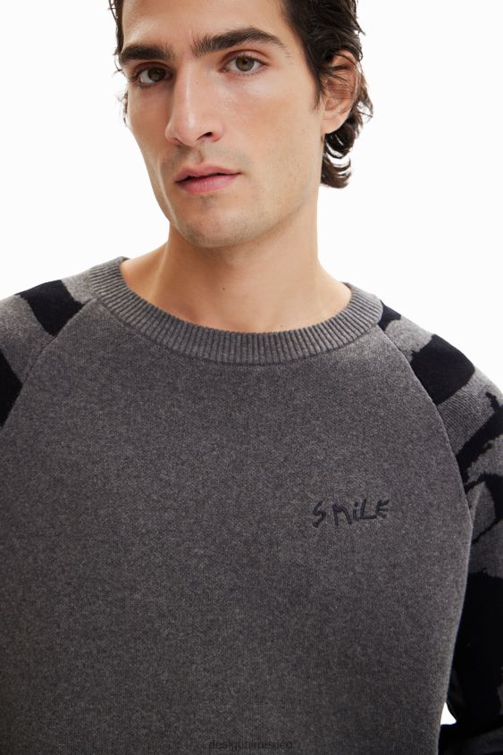 Desigual hombres jersey con estampado animal en jacquard VZ26R01564 ropa